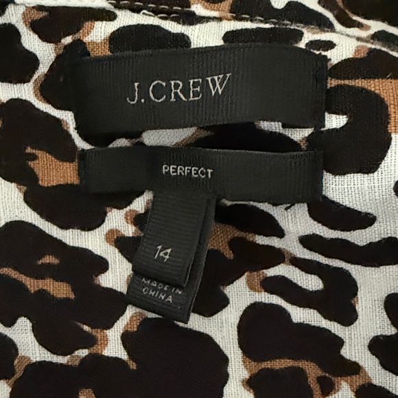 J. Crew Leopard Print Button-Up Blouse - Size 14 - Picture 5 of 6